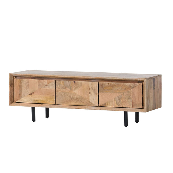 TV Stand With 3 Cabinets For TVs Up To 59" - Natural