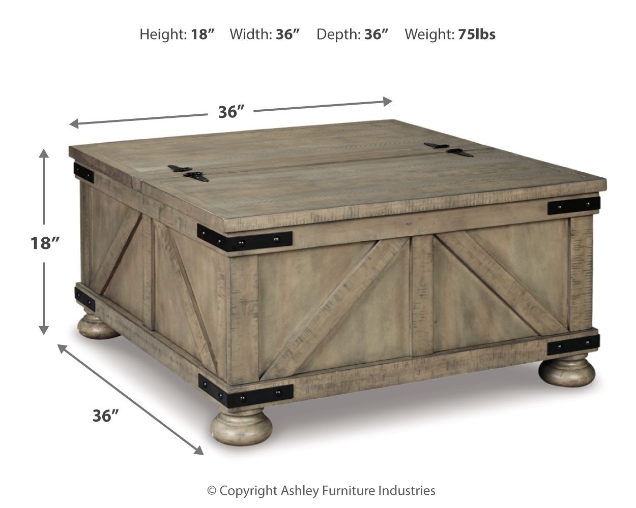 Aldwin - Gray - Cocktail Table With Storage - Square - Urban Living Furniture (Los Angeles, CA)