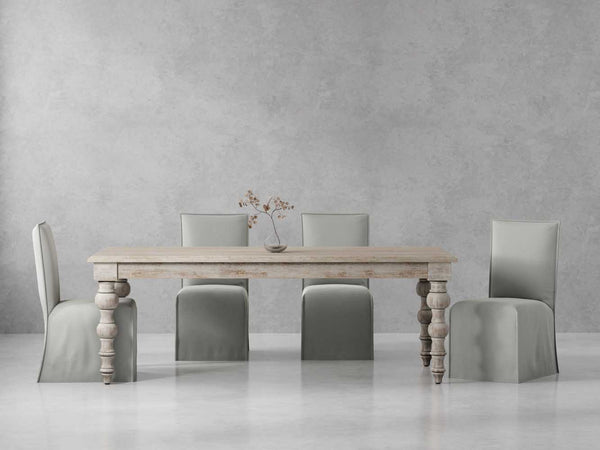 Crossings - Rectangular Dining Table With 4 Upholstered Chairs - Whitewash