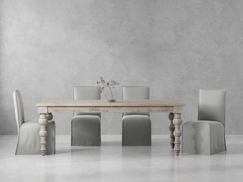 Crossings - Rectangular Dining Table With 4 Upholstered Chairs - Whitewash