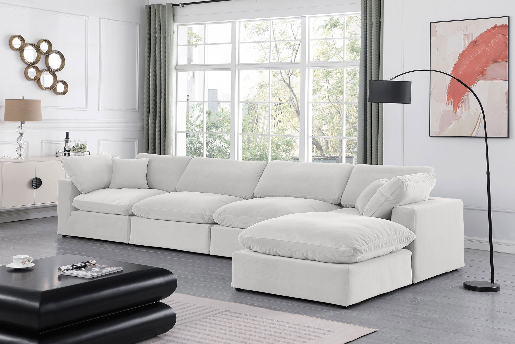 Comfy - 5 Piece Velvet Modular Sectional With Chaise - Urban Living Furniture (Los Angeles, CA)