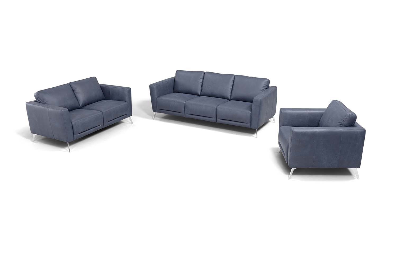 Astonic - Chair - Blue Leather - Urban Living Furniture (Los Angeles, CA)
