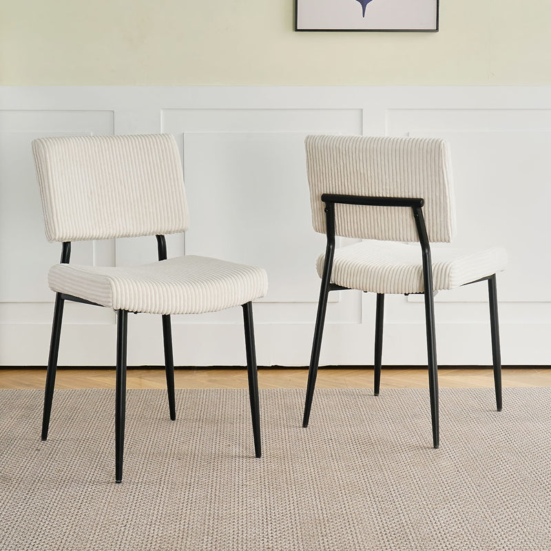 Modern Upholstered Dining Chair With Metal Legs