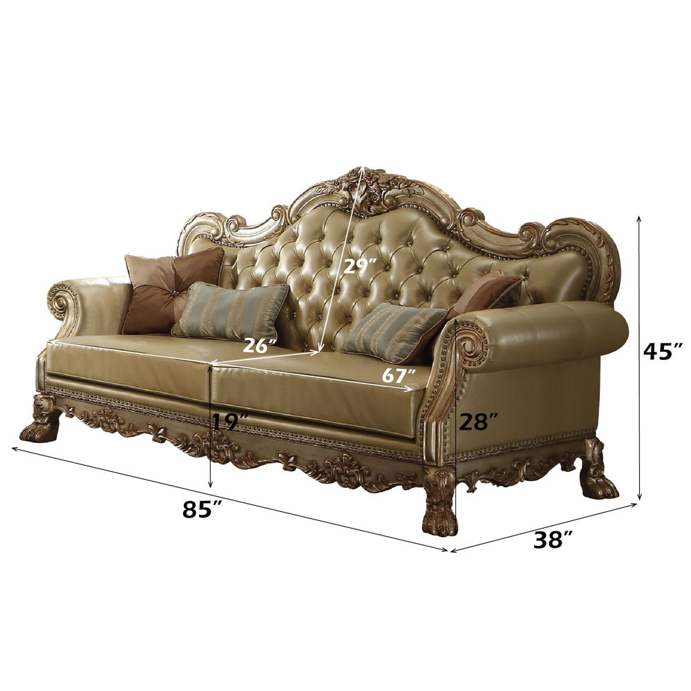 Dresden - Sofa - Bone PU & Gold Patina - Urban Living Furniture (Los Angeles, CA)