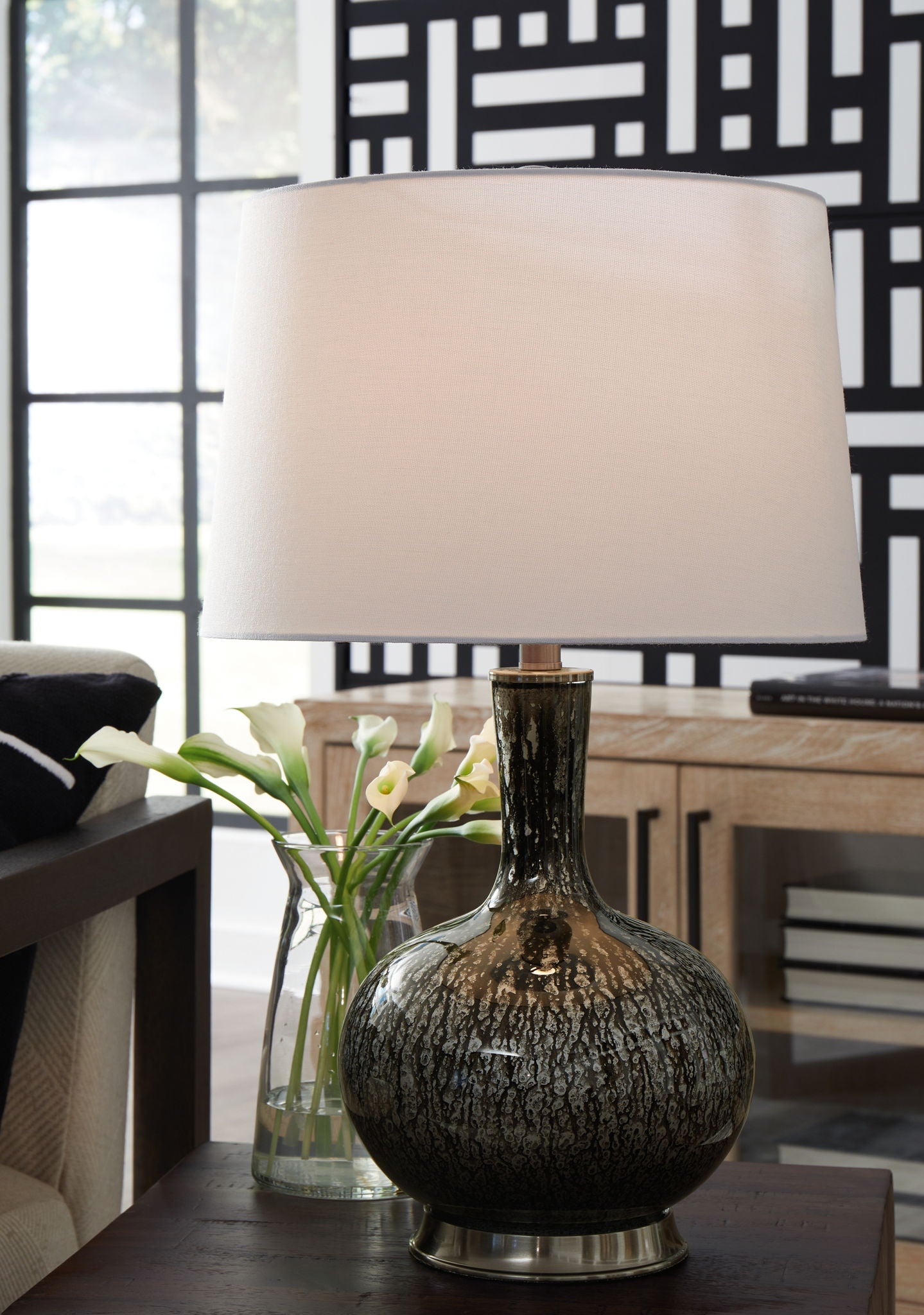 Tenslow - Antique Black - Glass Table Lamp - Urban Living Furniture (Los Angeles, CA)