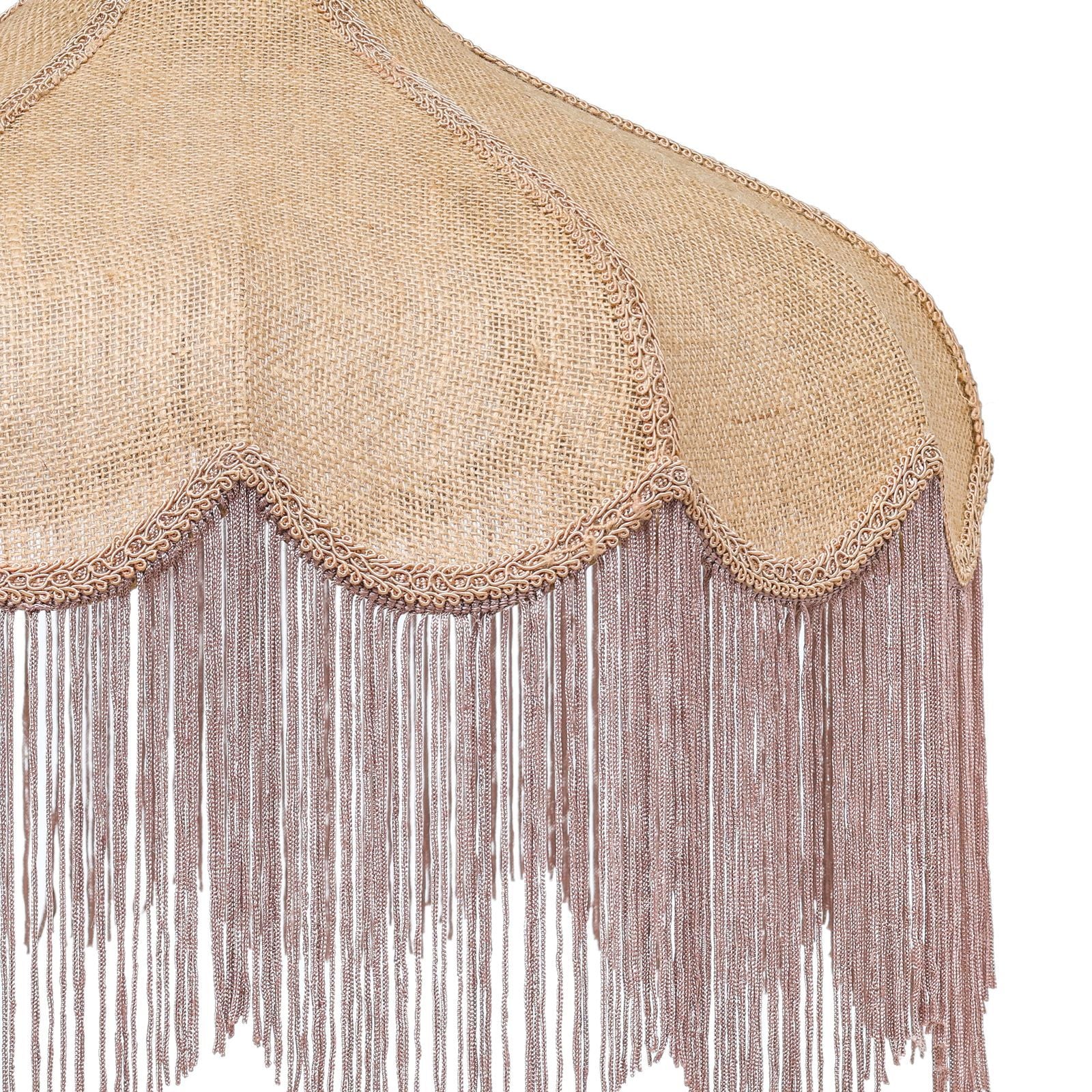 Buchanan - Jute Fringed Scalloped Table Lamp - Pink - Urban Living Furniture (Los Angeles, CA)