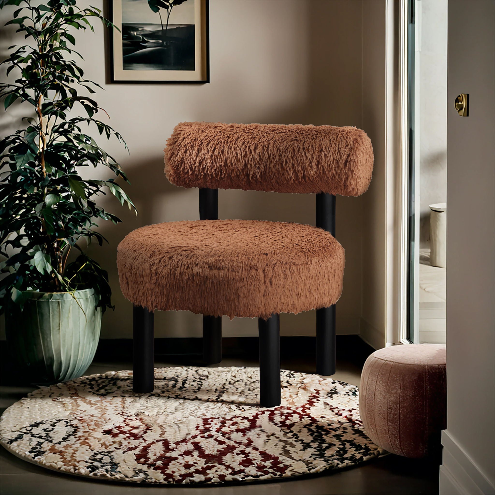 Ambre - Vegan Shearling Fabric Upholstered Accent Chair - Urban Living Furniture (Los Angeles, CA)