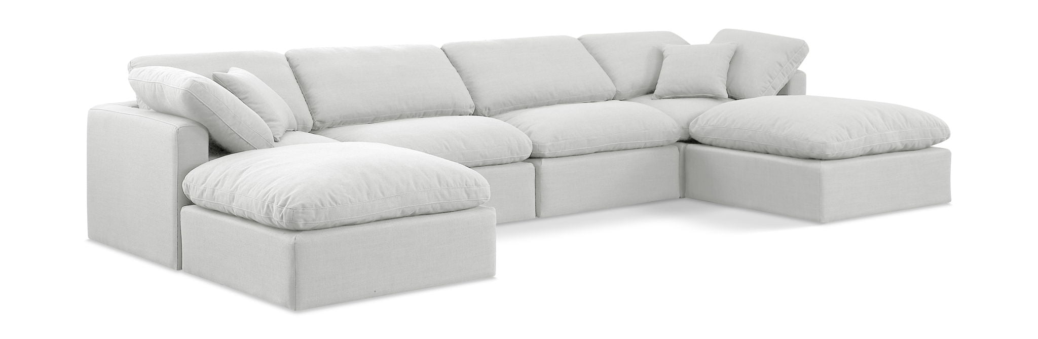 Indulge - Linen 6 Piece Modular Double Chaise Sectional - White - Urban Living Furniture (Los Angeles, CA)