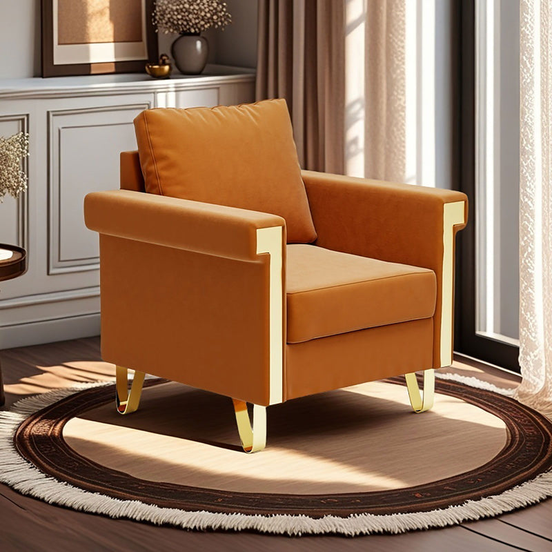 Shiny Chair With High-Resilience Foam And Durable Metal Legs