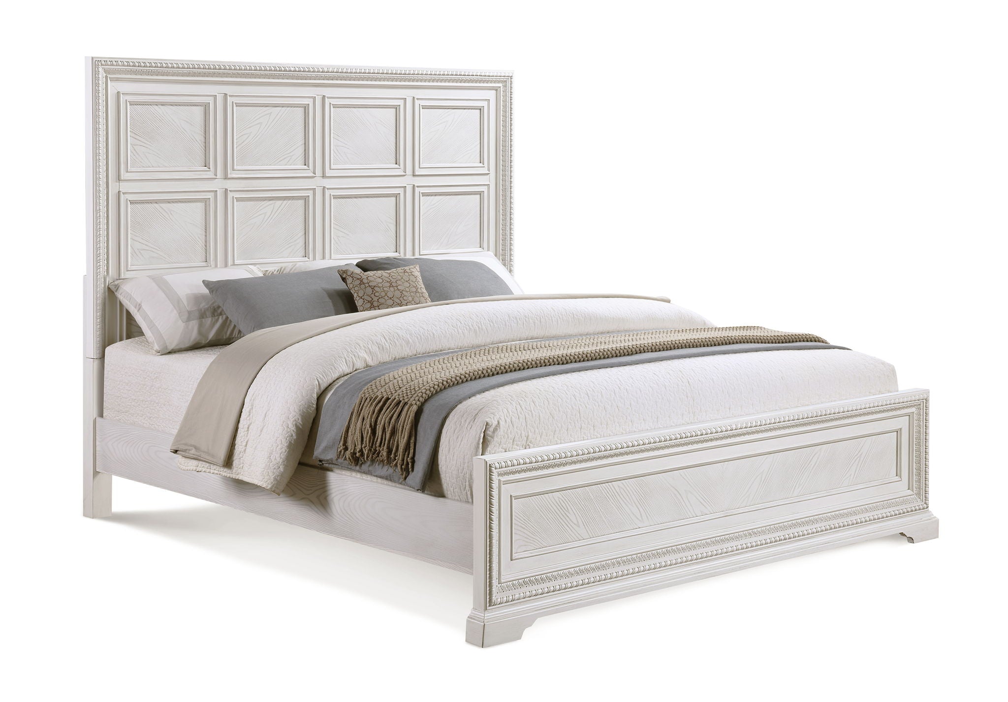 Alexandria - King Panel Bed - White - Urban Living Furniture (Los Angeles, CA)