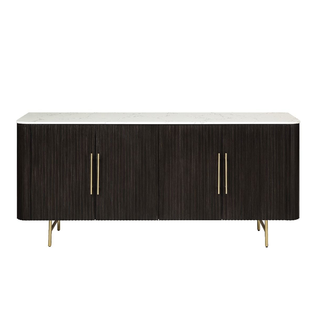 Clayten - Server - White Natural Marble Top & Espreeso Finish - Urban Living Furniture (Los Angeles, CA)