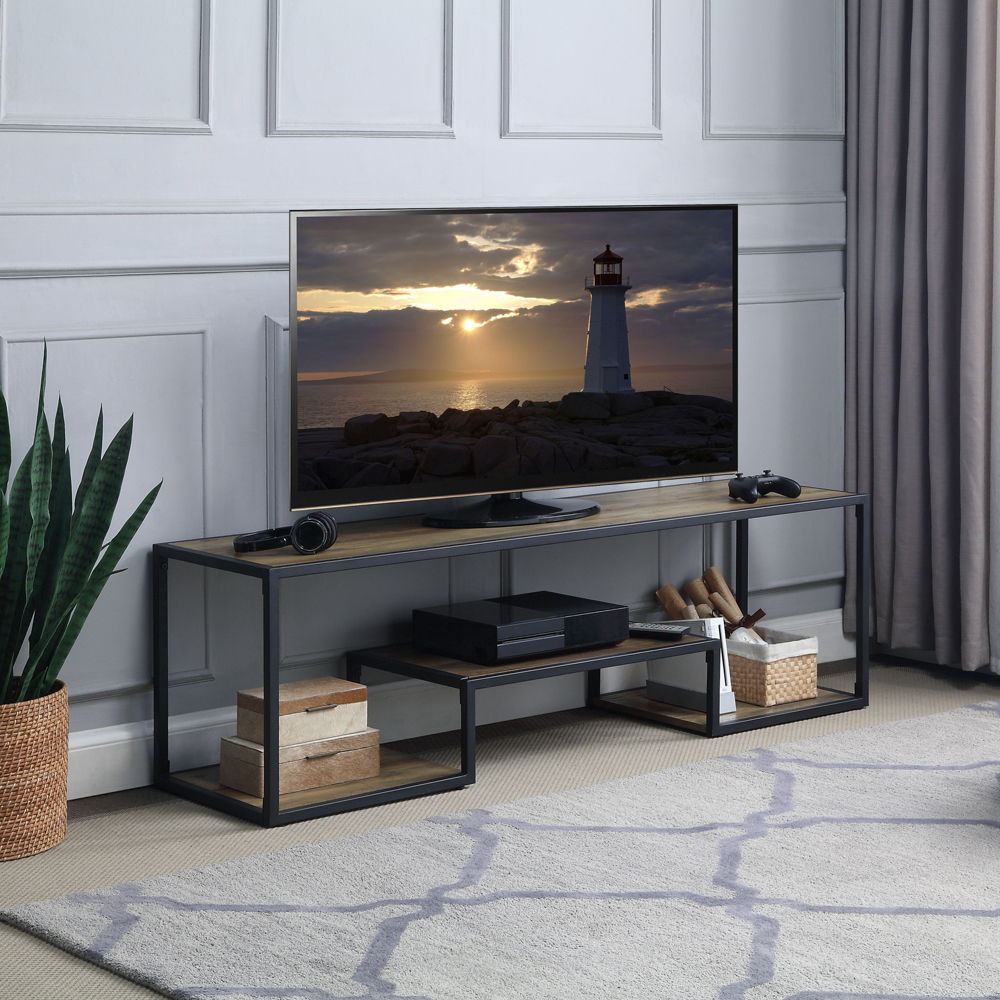 Idella - TV Stand - Rustic Oak & Black - Urban Living Furniture (Los Angeles, CA)