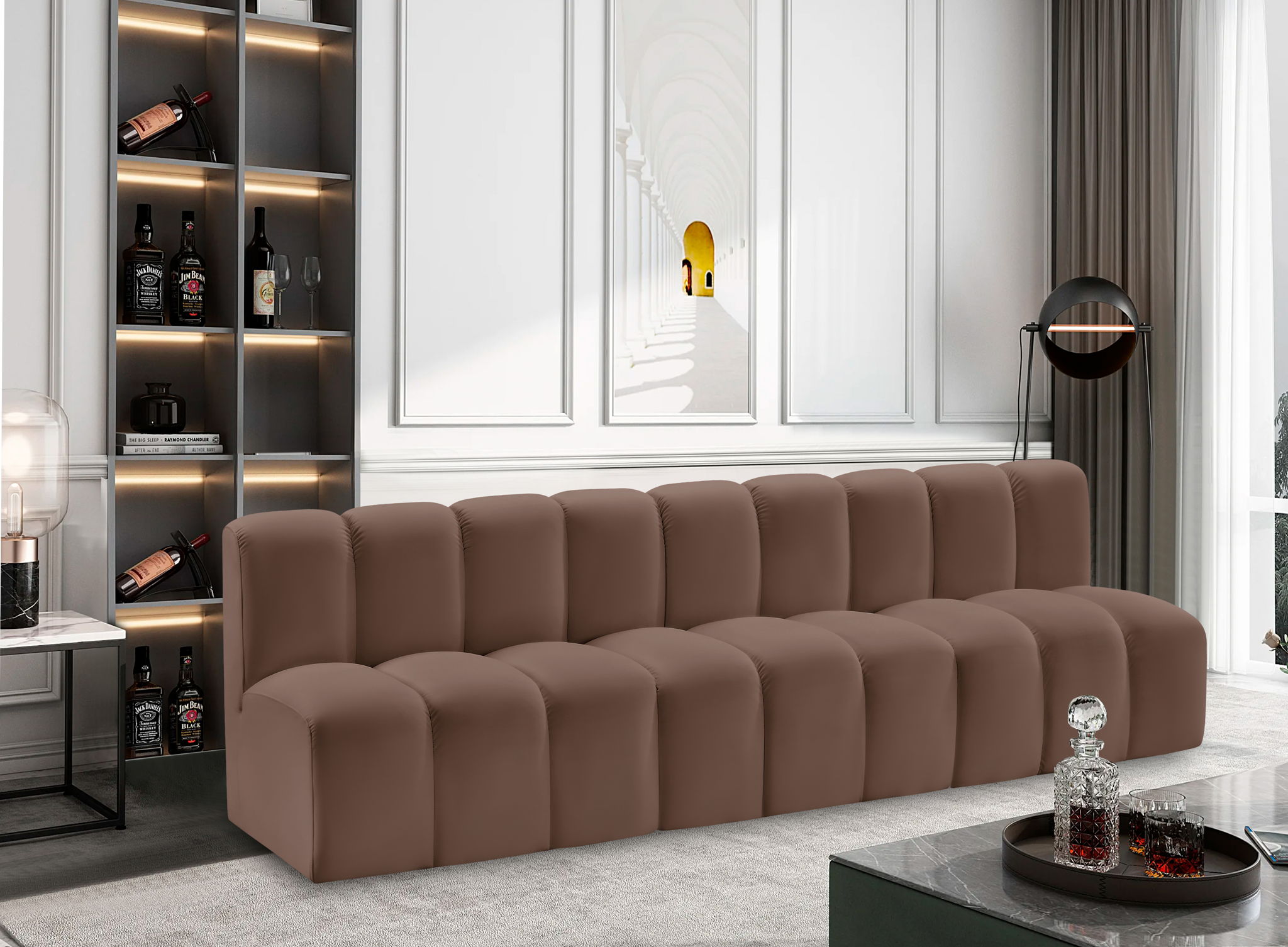 Arc - Faux Leather 3 Seats Modular Sofa - Urban Living Furniture (Los Angeles, CA)