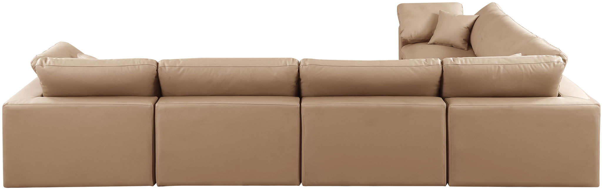 Comfy - 6 Piece Faux Leather Modular Corner Sectional - Tan - Urban Living Furniture (Los Angeles, CA)