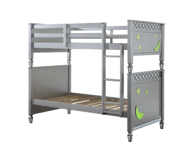 Valerie - Twin Over Twin Bunk Bed - Silver Finish - Urban Living Furniture (Los Angeles, CA)