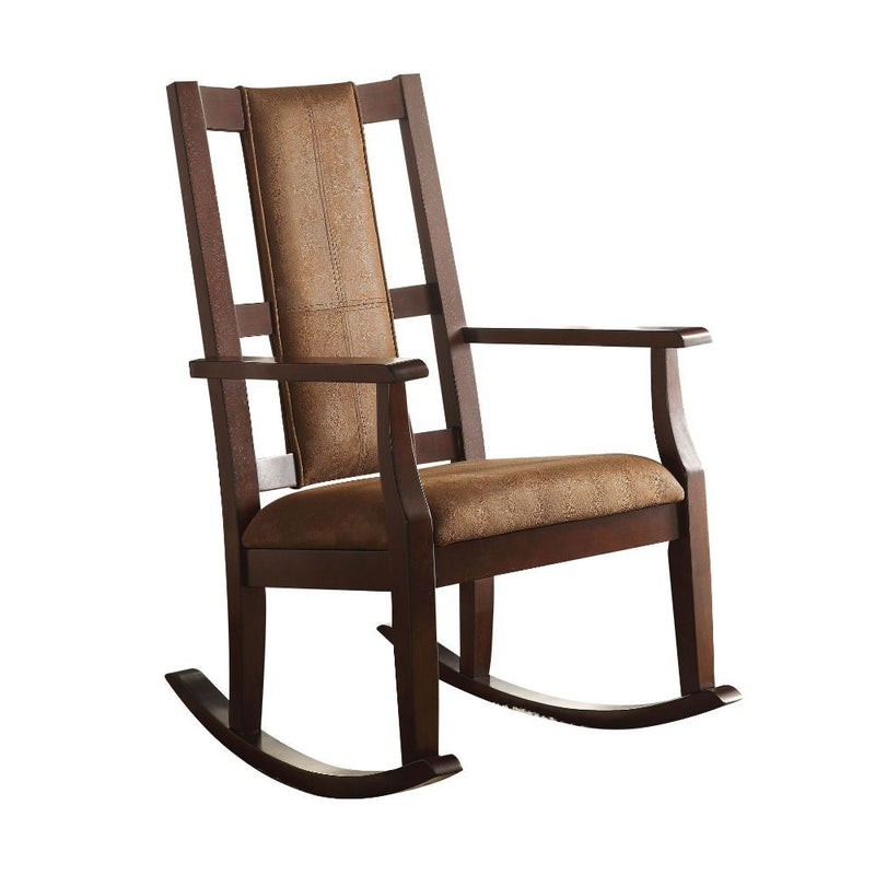 Butsea - Rocking Chair - Brown Fabric & Espresso - Urban Living Furniture (Los Angeles, CA)