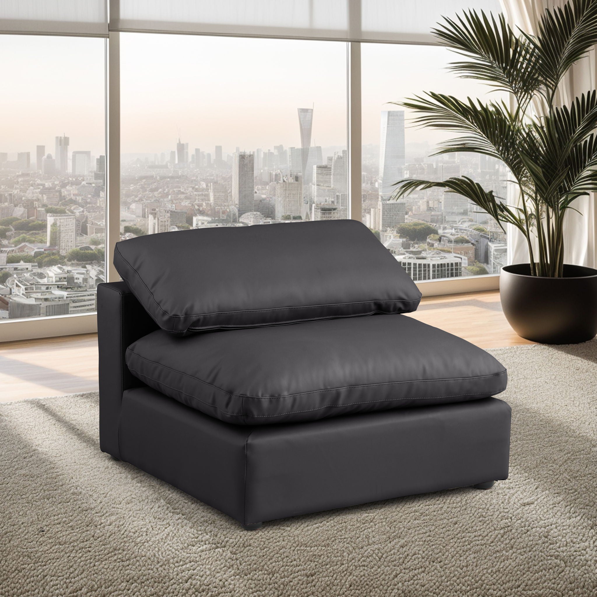 Comfy - Faux Leather Armless Chair - Urban Living Furniture (Los Angeles, CA)