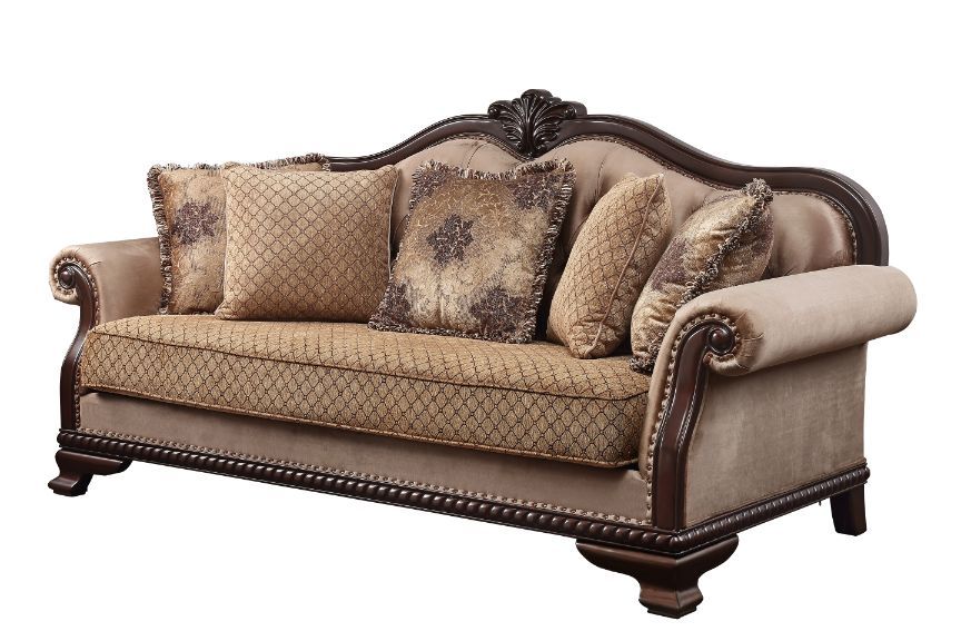 Chateau De Ville - Sofa With 5 Pillows (Same Lv01588) - Fabric & Espresso - Urban Living Furniture (Los Angeles, CA)