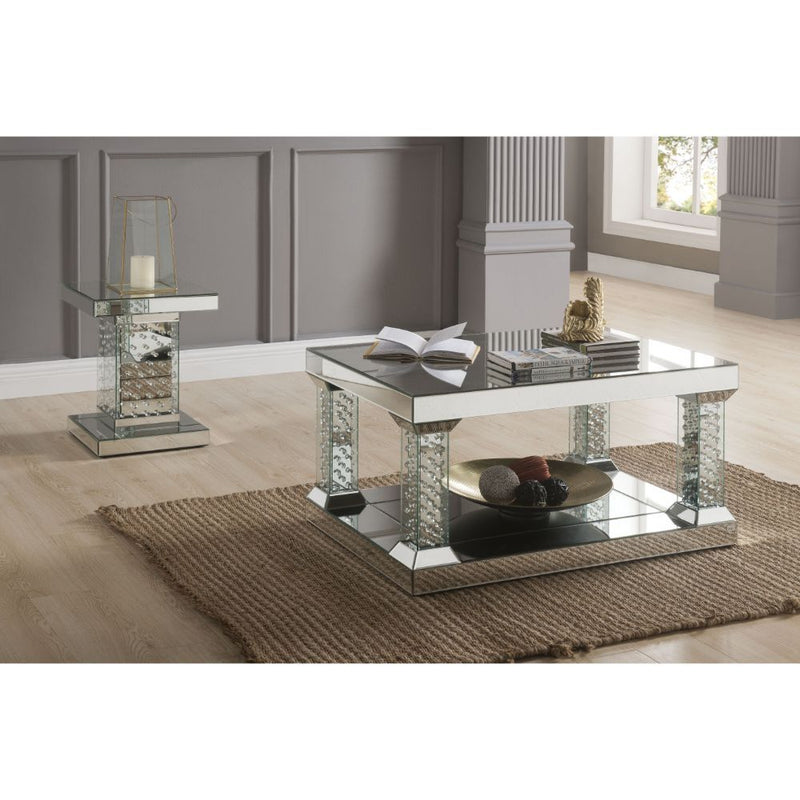 Nysa - End Table - Mirrored & Faux Crystals - 20" - Urban Living Furniture (Los Angeles, CA)