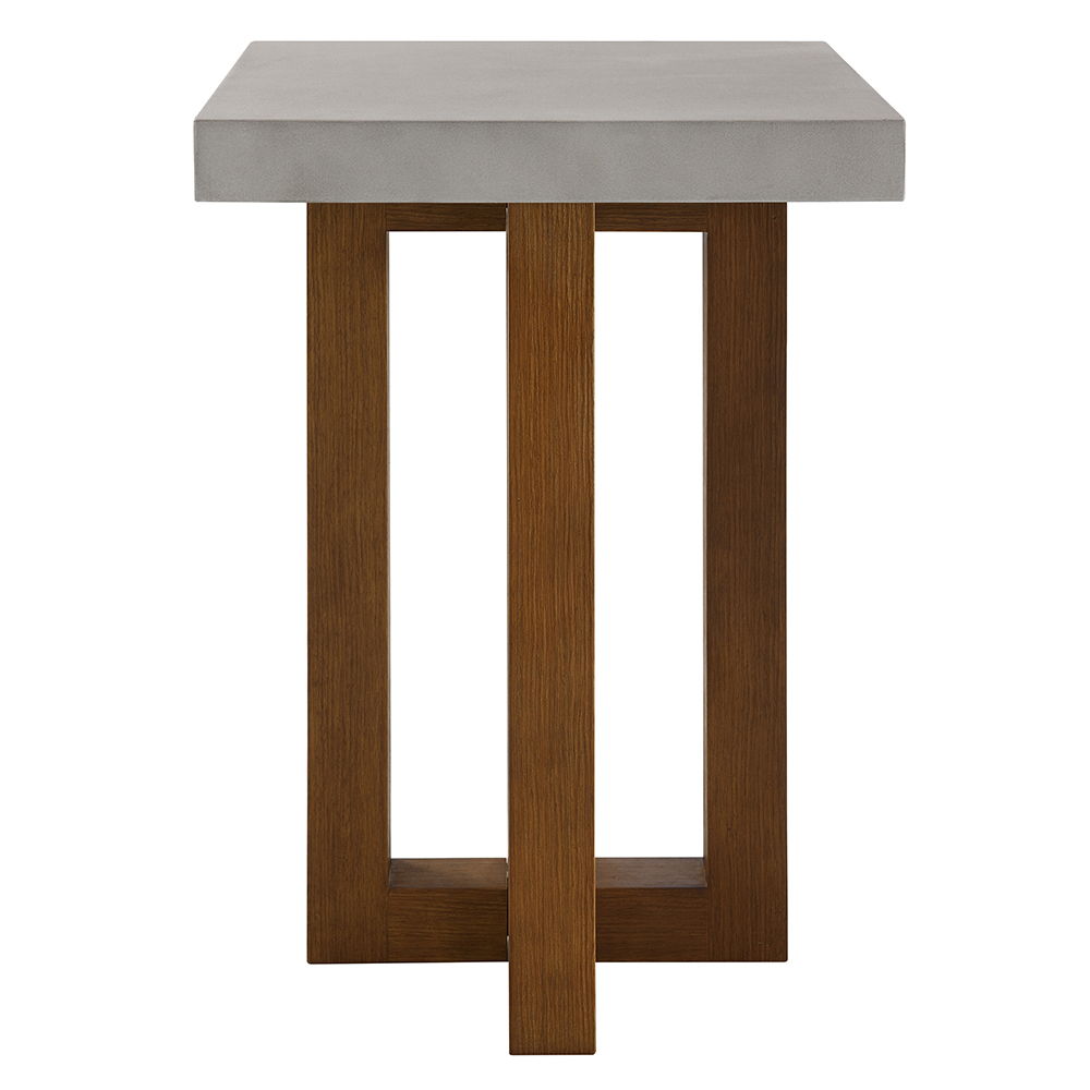 Keven - End Table - Faux Concrete Top & Walnut  Finish - Urban Living Furniture (Los Angeles, CA)