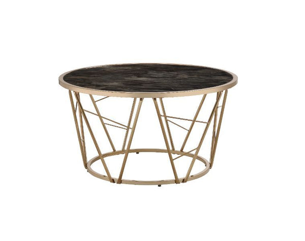 Cicatrix - Coffee Table - Faux Black Marble Glass & Champagne Finish - Urban Living Furniture (Los Angeles, CA)