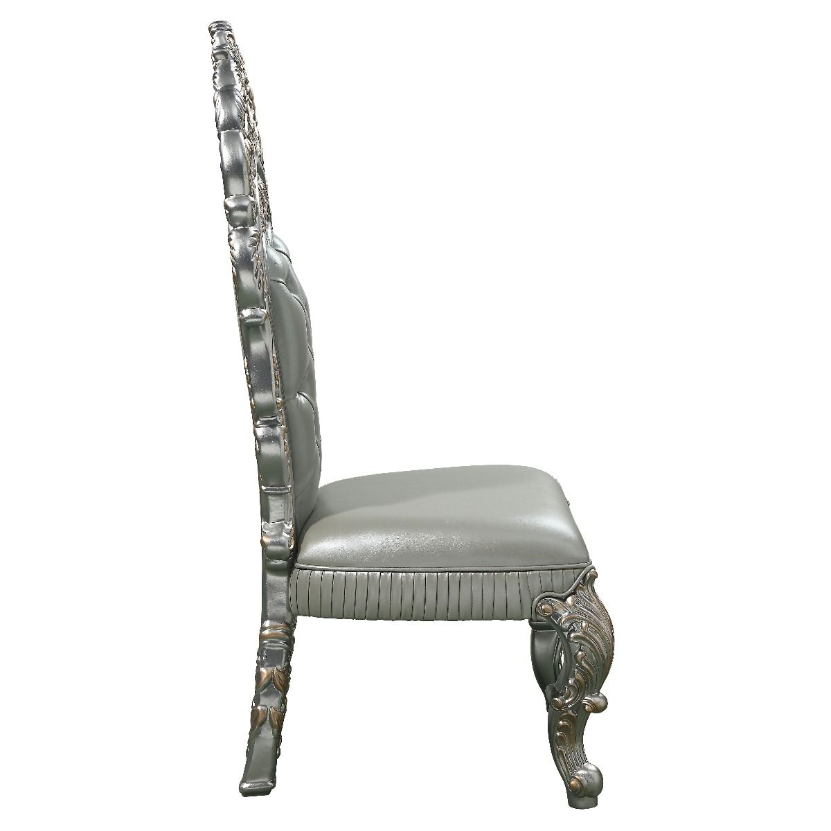 Sandoval - Side Chair (Set of 2) - Beige Synthetic Leather & Champagne - Urban Living Furniture (Los Angeles, CA)