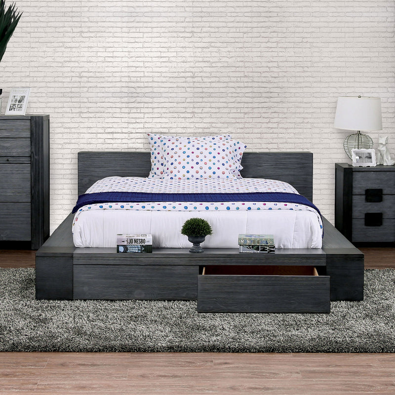 Janeiro Gray E.King Bed - Urban Living Furniture (Los Angeles, CA)