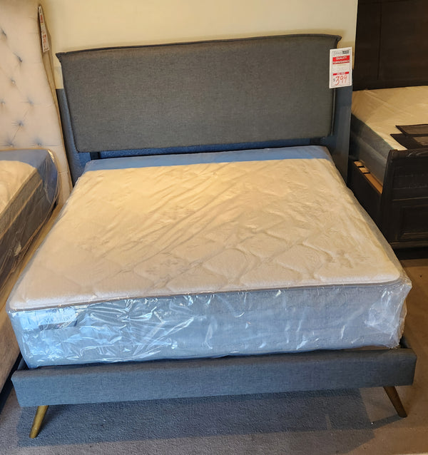 Amaris Queen Upholstered Bed In Grey, Mattress Not Included.