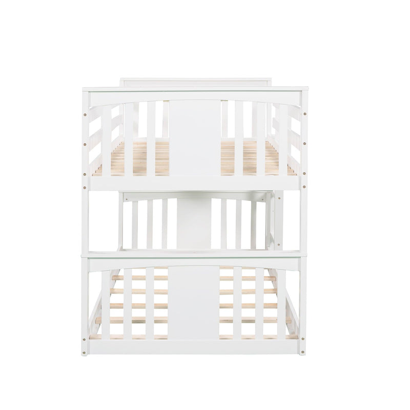 Twin over Twin Bunk Bed with Ladder - White - Urban Living Furniture (Los Angeles, CA)