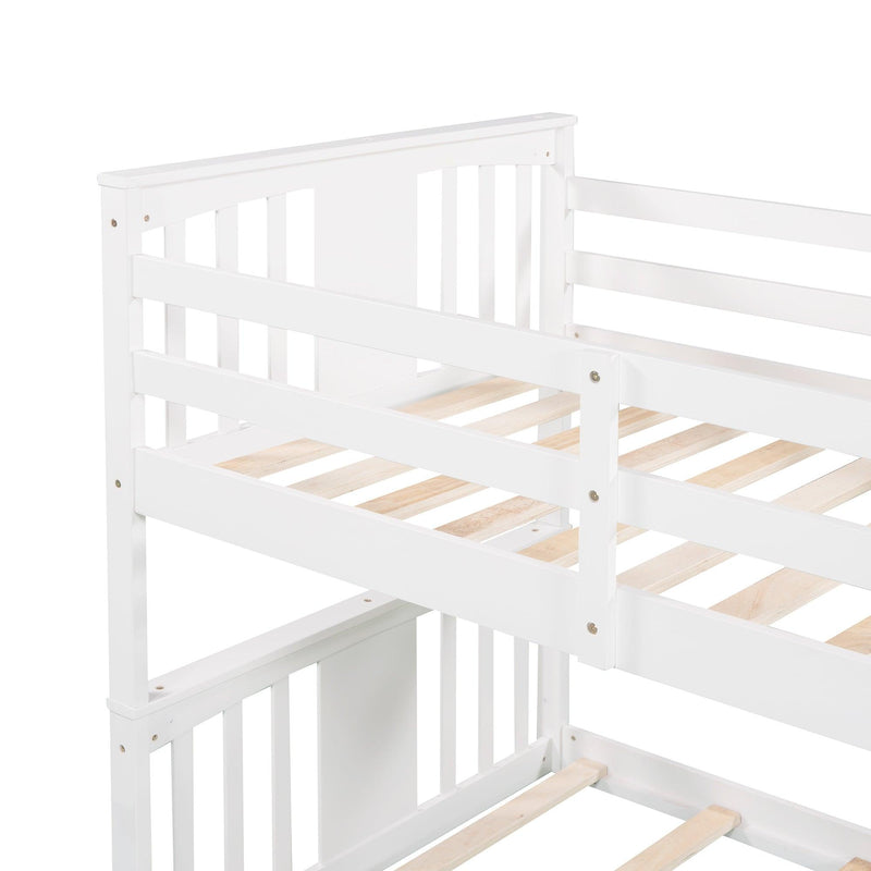 Twin over Twin Bunk Bed with Ladder - White - Urban Living Furniture (Los Angeles, CA)