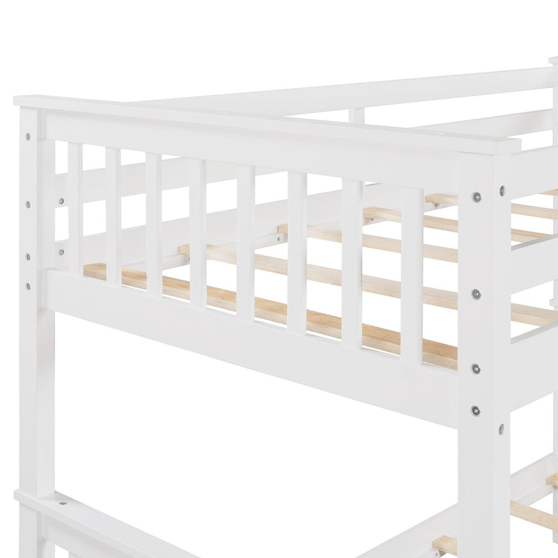 Twin over Twin Bunk Bed with Ladders and TwoStorage Drawers - White - Urban Living Furniture (Los Angeles, CA)