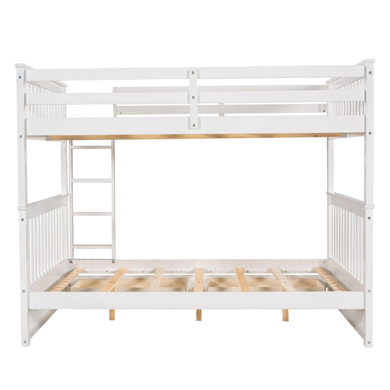 Full over Full Bunk Bed with Ladders and TwoStorage Drawers - White - Urban Living Furniture (Los Angeles, CA)