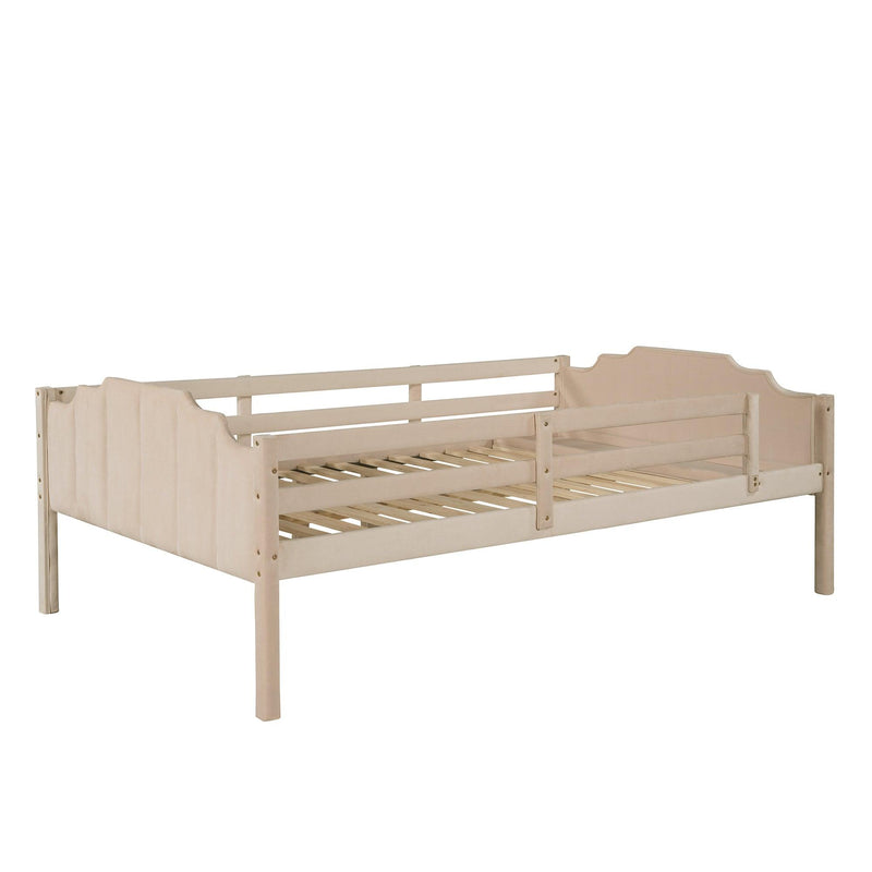 Full over Twin and Twin Bunk Bed with Drawers and Guardrails - Beige - Urban Living Furniture (Los Angeles, CA)