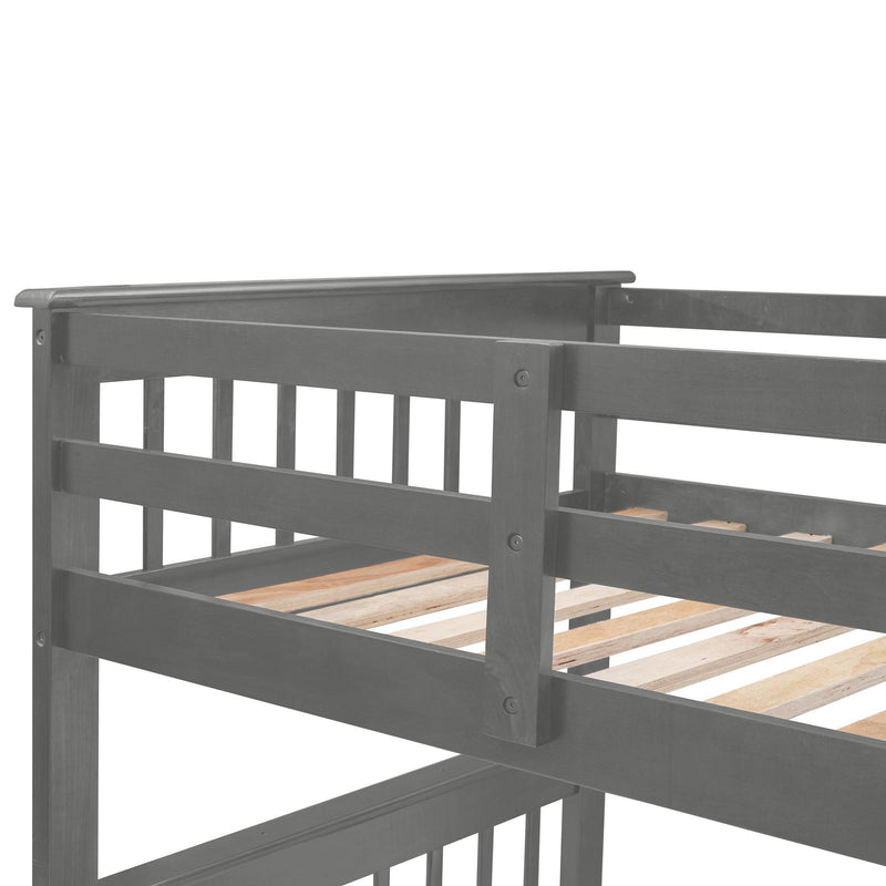 Twin Over Full Bunk Bed with Drawer andStorage Staircase - Gray - Urban Living Furniture (Los Angeles, CA)