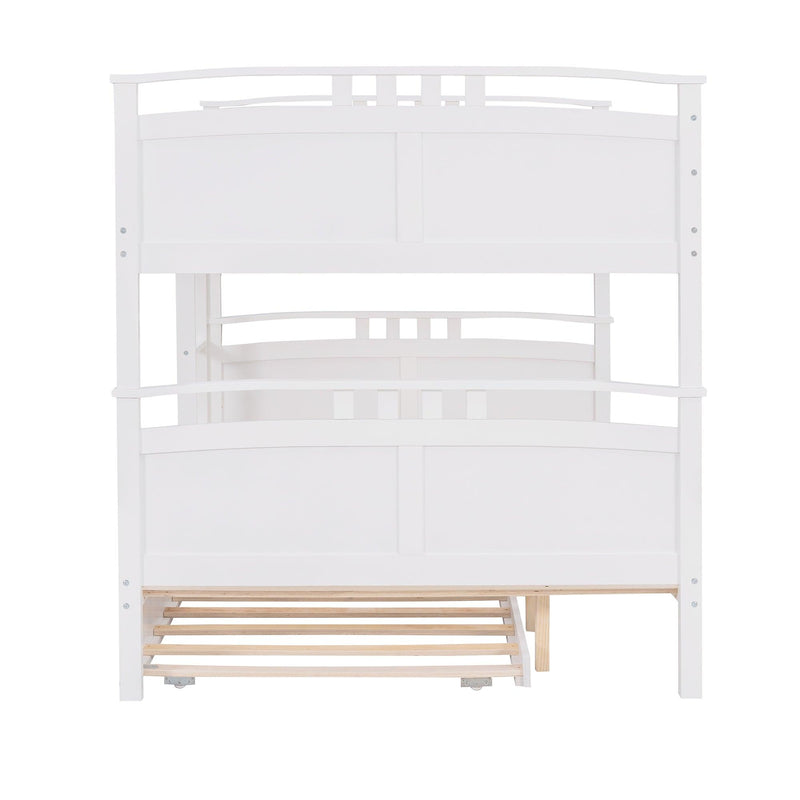 Full Over Full Convertible Bunk Bed into Beds with Twin Size Trundle - White - Urban Living Furniture (Los Angeles, CA)