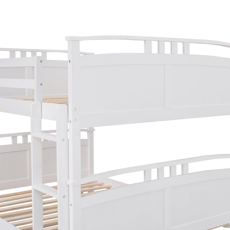 Full Over Full Convertible Bunk Bed into Beds with Twin Size Trundle - White - Urban Living Furniture (Los Angeles, CA)