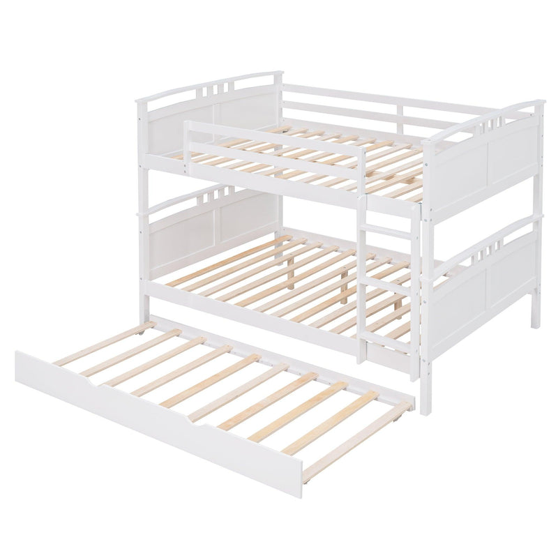 Full Over Full Convertible Bunk Bed into Beds with Twin Size Trundle - White - Urban Living Furniture (Los Angeles, CA)