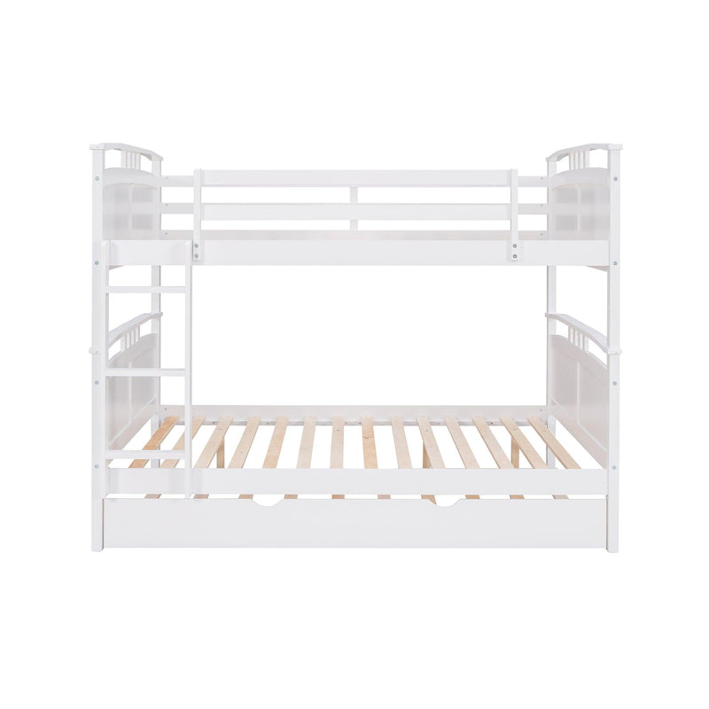 Full Over Full Convertible Bunk Bed into Beds with Twin Size Trundle - White - Urban Living Furniture (Los Angeles, CA)