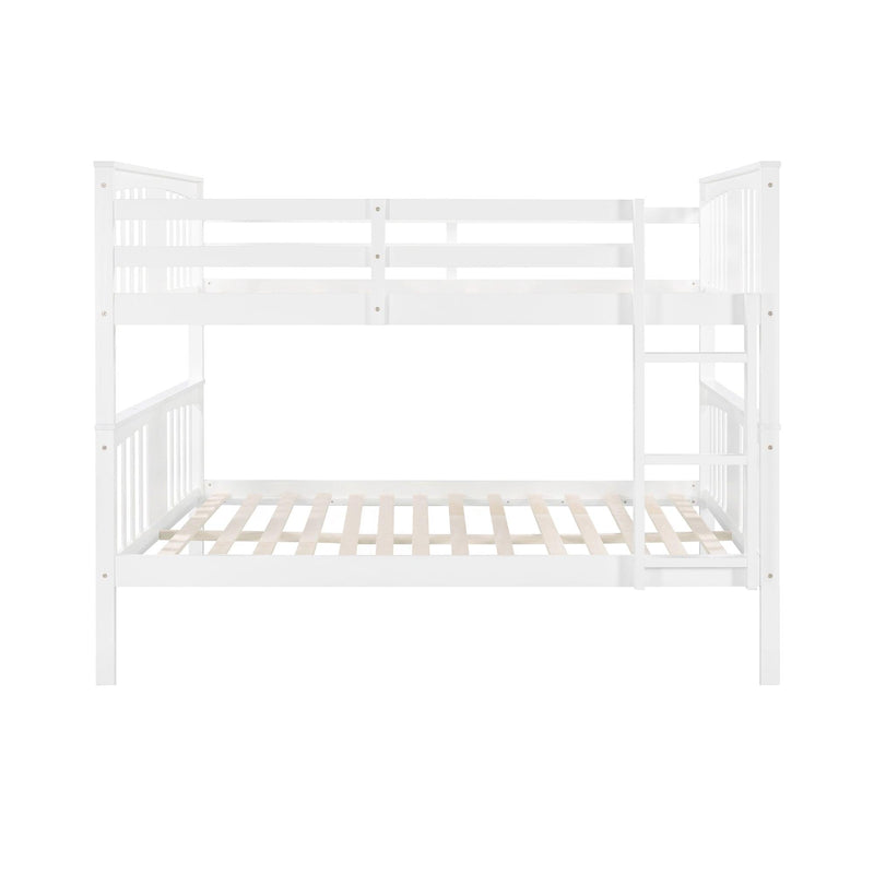 Full over Full Bunk Bed with Ladder - White - Urban Living Furniture (Los Angeles, CA)