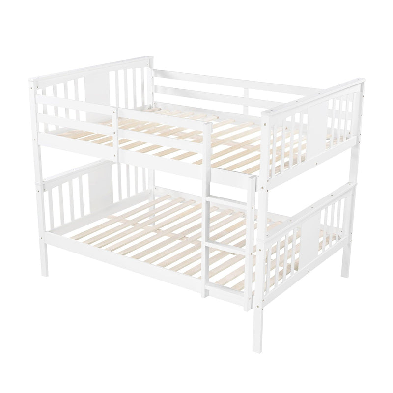 Full over Full Bunk Bed with Ladder - White - Urban Living Furniture (Los Angeles, CA)