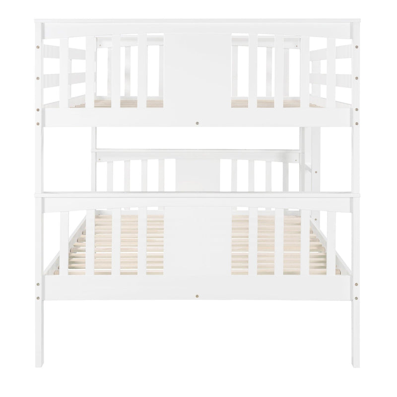 Full over Full Bunk Bed with Ladder - White - Urban Living Furniture (Los Angeles, CA)