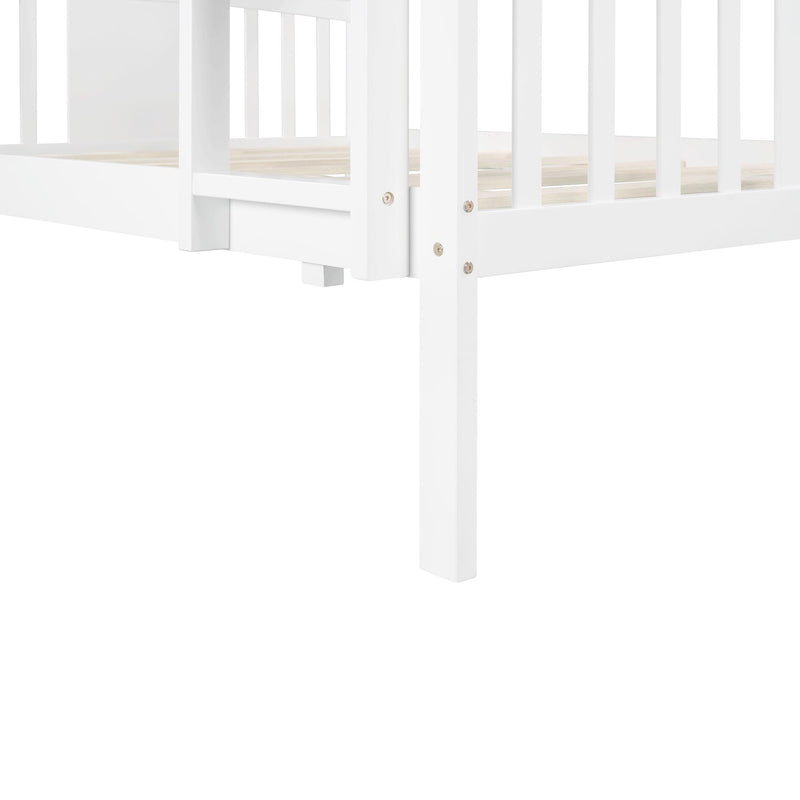 Full over Full Bunk Bed with Ladder - White - Urban Living Furniture (Los Angeles, CA)