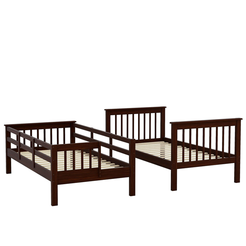 Twin Over Twin Bunk Bed withStorage Staircase and Guard Rail - Espresso color - Urban Living Furniture (Los Angeles, CA)