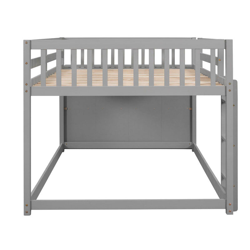 Full over Full Bunk Bed with 4 Drawers and 3 Shelves - Gray - Urban Living Furniture (Los Angeles, CA)