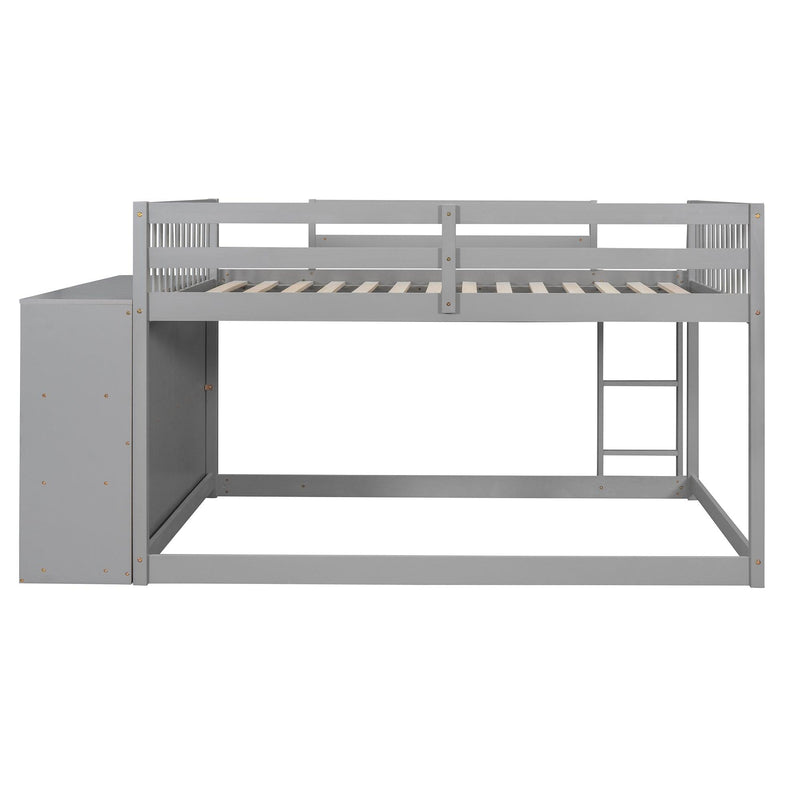 Full over Full Bunk Bed with 4 Drawers and 3 Shelves - Gray - Urban Living Furniture (Los Angeles, CA)