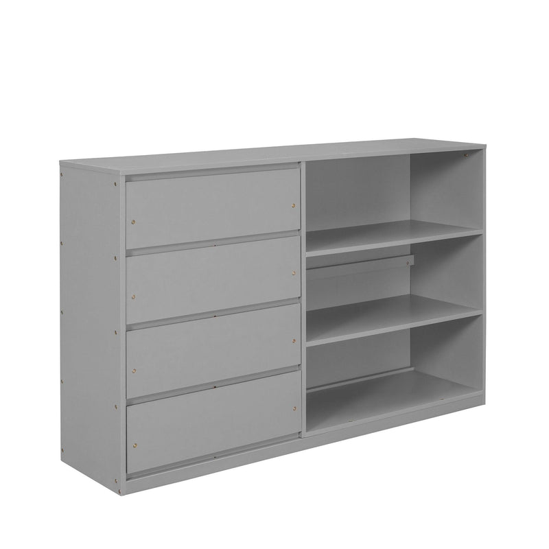 Full over Full Bunk Bed with 4 Drawers and 3 Shelves - Gray - Urban Living Furniture (Los Angeles, CA)