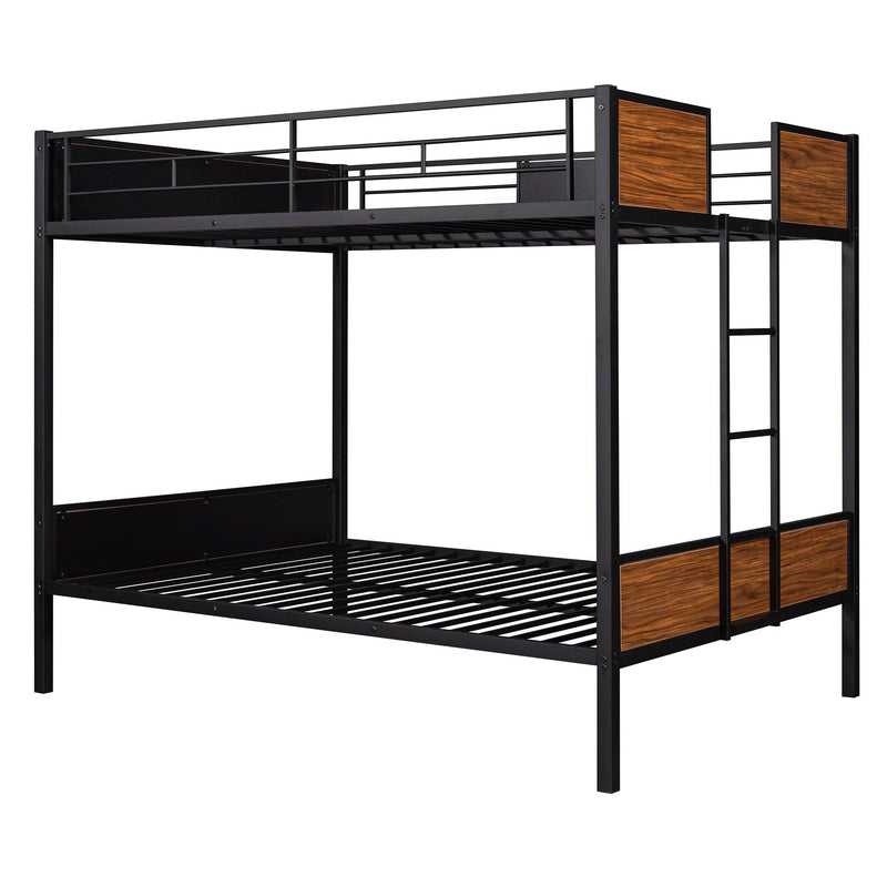 Modern Style Full over Full Metal Bunk Bed Safety Rail and Built-in Ladder - Urban Living Furniture (Los Angeles, CA)