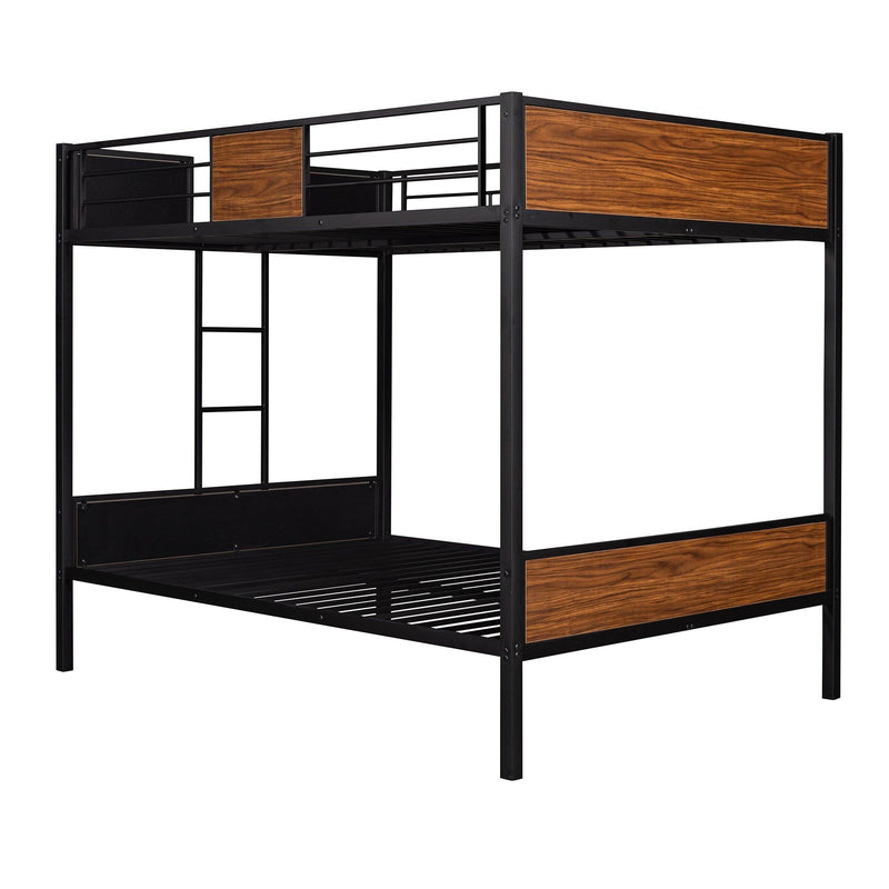 Modern Style Full over Full Metal Bunk Bed Safety Rail and Built-in Ladder - Urban Living Furniture (Los Angeles, CA)