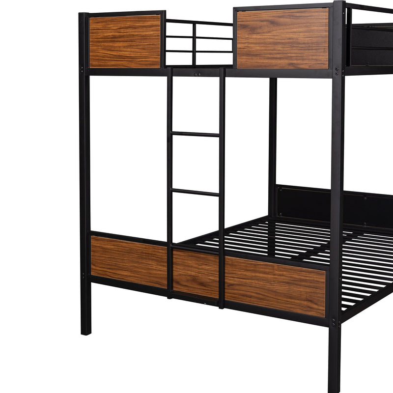 Modern Style Full over Full Metal Bunk Bed Safety Rail and Built-in Ladder - Urban Living Furniture (Los Angeles, CA)