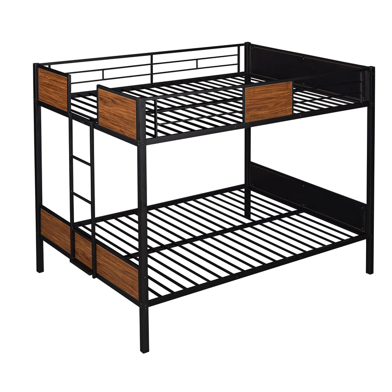 Modern Style Full over Full Metal Bunk Bed Safety Rail and Built-in Ladder - Urban Living Furniture (Los Angeles, CA)